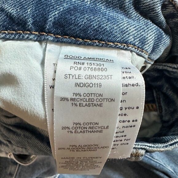 Good American Distressed Boyfriend Jeans Size 6/28 High Rise Waist - Picture 4 of 6